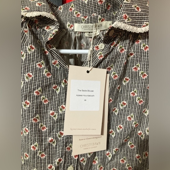 Christy Dawn Sadie Blouse Azalea Houndstooth - Picture 4 of 4